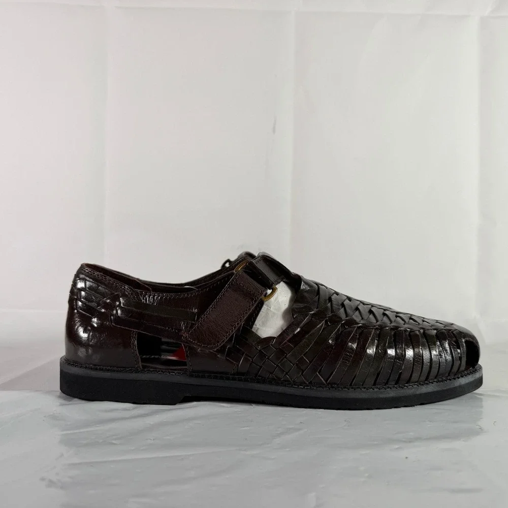 Deer Stags Bamboo 2 Woven Huarache Sandals Mens Size 11 M Brown New